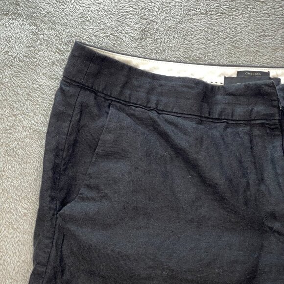 Talbots Chelsea Crop Black Dress Pants Women's 8 100% Linen Lightweight Minimal - Picture 3 of 13